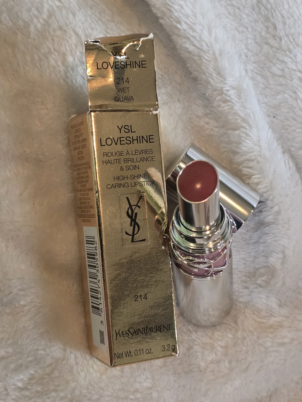 Yves Saint Laurent LoveShine Lipstick 214 Wet Guava NEW